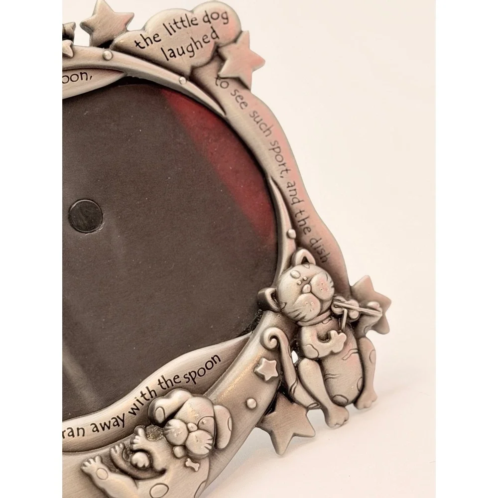 Malden Hey Diddle Diddle Pewter Tone Nursery Rhyme Baby Photo Frame Cow Moon